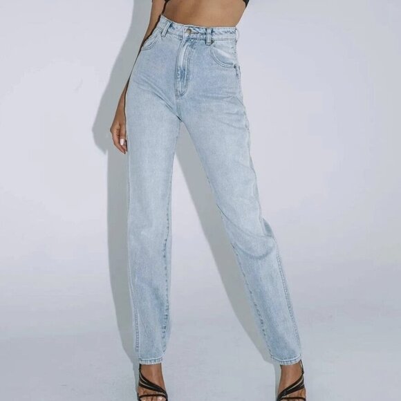 Rolla's Elle Super High Rise Relaxed Denim Jeans In Light Blue Women's Size 24 - Picture 1 of 11